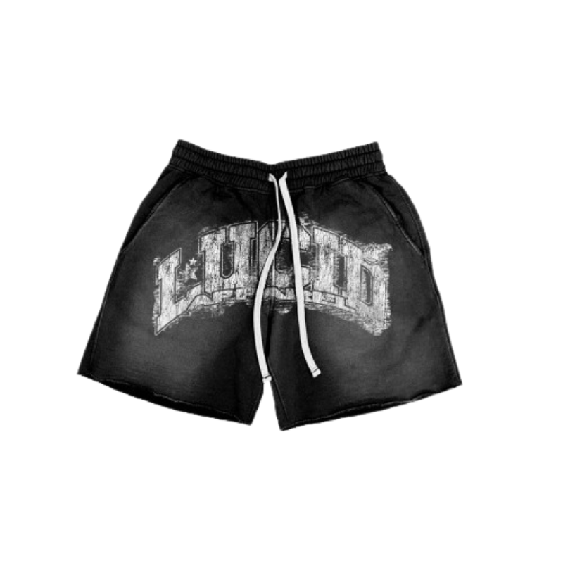 Acid Wash Shorts BLACK